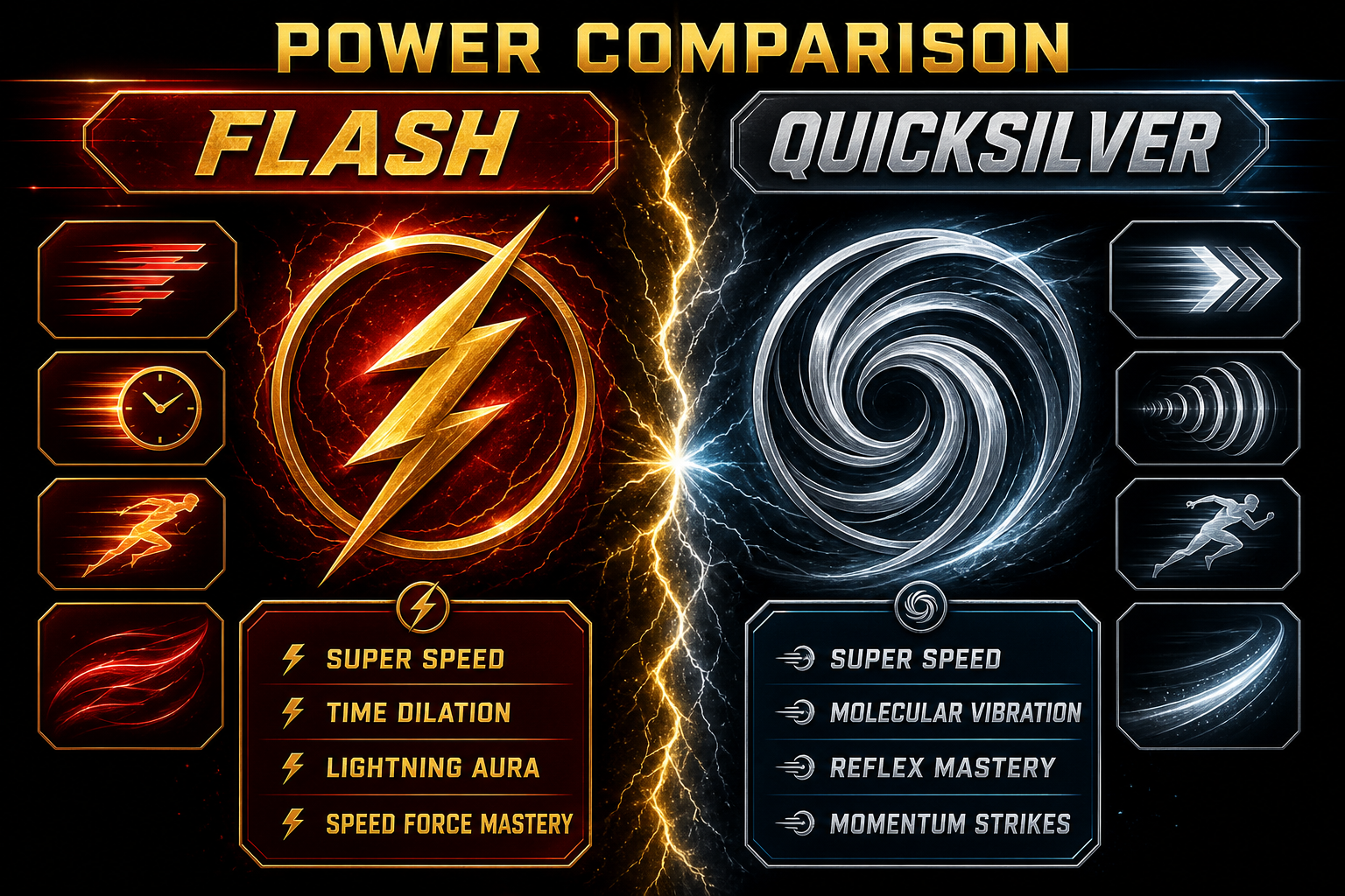 Flash vs Quicksilver power comparison