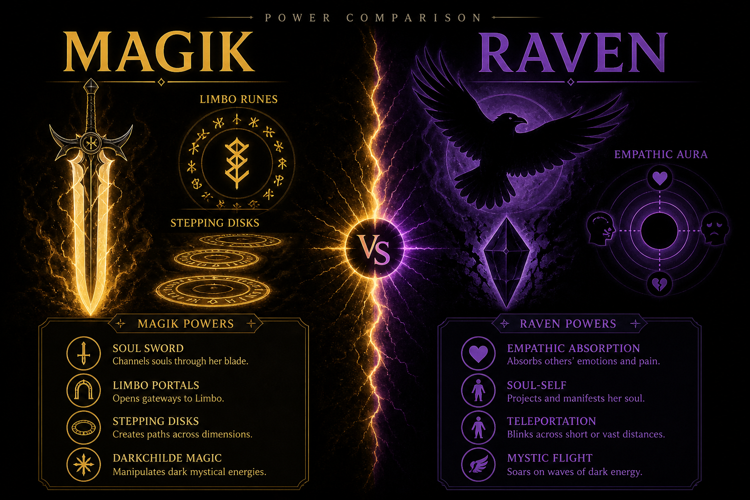 Magik vs Raven power comparison