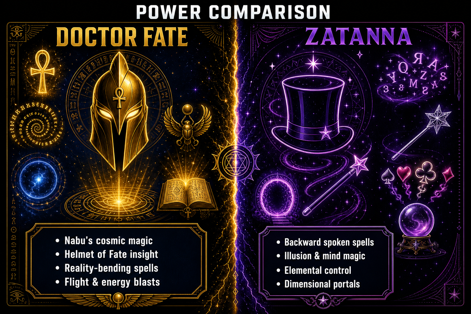 Doctor Fate vs Zatanna power comparison