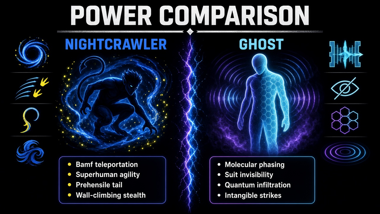 Nightcrawler vs Ghost power comparison